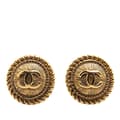 Pikkukuva 1 / 4: Pre-owned Chanel Gold Plated CC Button Clip on Earrings Gold