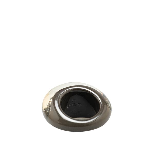 Pre-owned Louis Vuitton Resin Crystal Inclusion Ring Brown