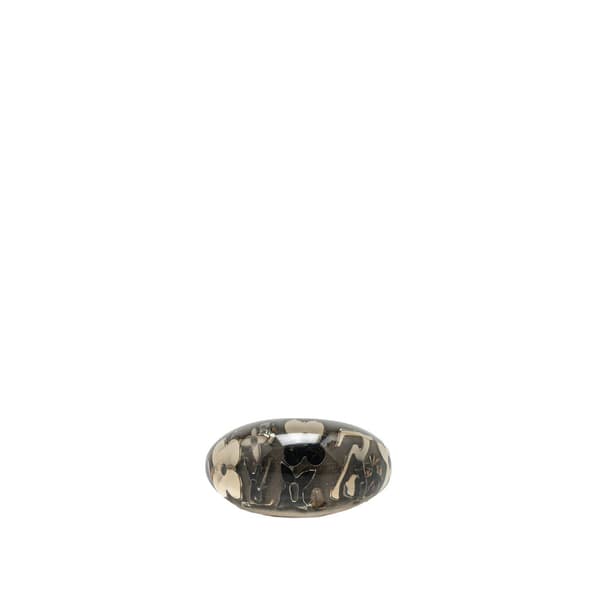 Pre-owned Louis Vuitton Resin Crystal Inclusion Ring Brown