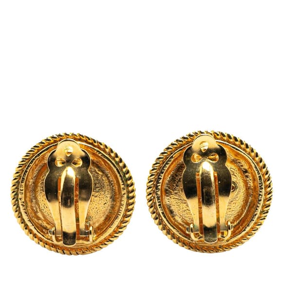 Pre-owned Chanel Gold Plated Faux Pearl Clip on Earrings Gold