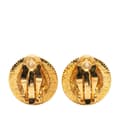 Miniatyrbild 2 av 3: Pre-owned Chanel Gold Plated CC Round Clip On Earrings Gold