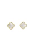 Miniatyrbild 1 av 6: Pre-owned Van Cleef and Arpels 18K Yellow Gold Mother of Pearl Vintage Alhambra Earrings Gold