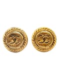 Miniatyrbild 1 av 4: Pre-owned Chanel Gold Plated CC Round Clip On Earrings Gold