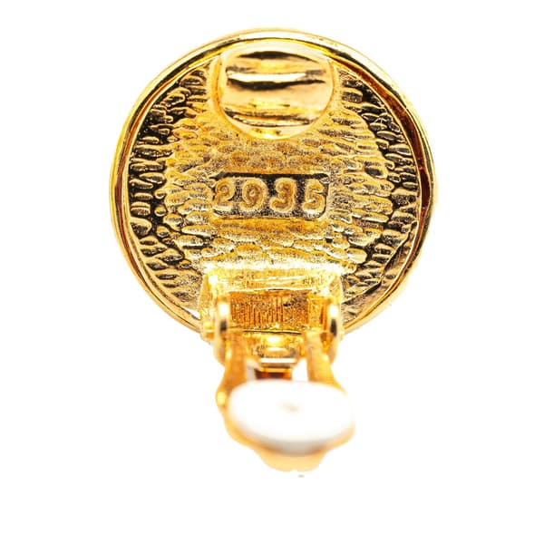 Pre-owned Chanel Gold Plated Mini CC Clip On Earrings Gold