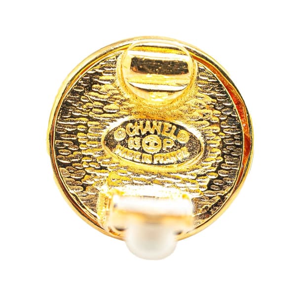 Pre-owned Chanel Gold Plated Mini CC Clip On Earrings Gold