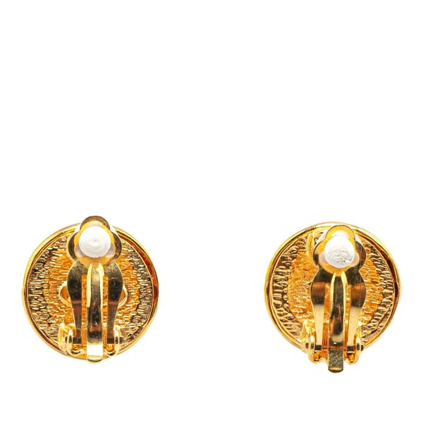 Pre-owned Chanel Gold Plated Mini CC Clip On Earrings Gold