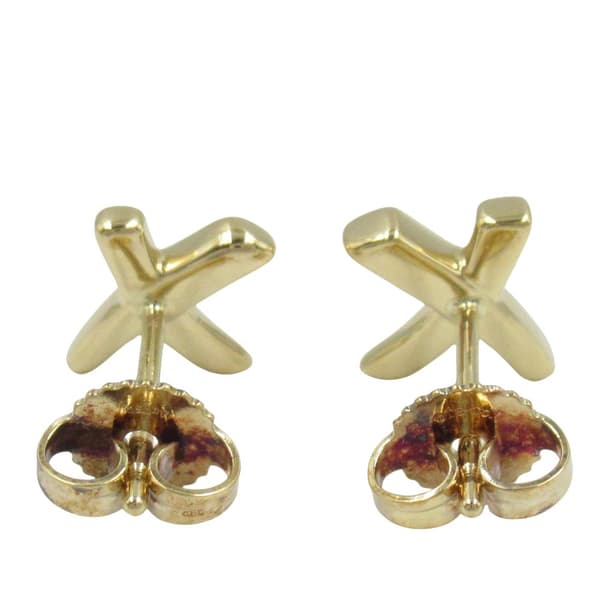 Pre-owned Tiffany 18K Yellow Gold Paloma Picasso Kiss Earrings Gold