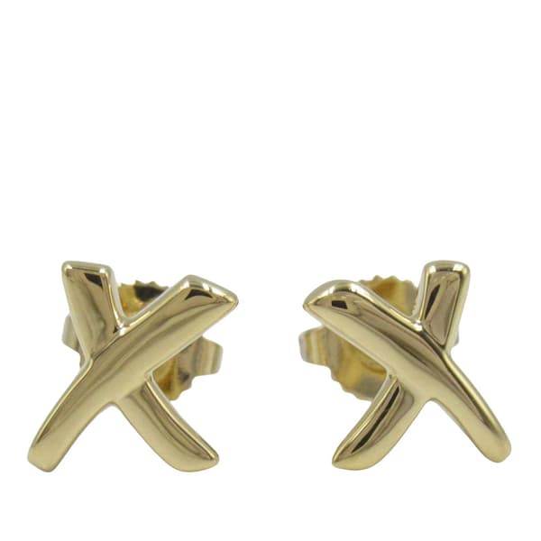 Pre-owned Tiffany 18K Yellow Gold Paloma Picasso Kiss Earrings Gold