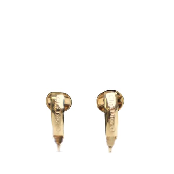 Pre-owned Dior Gold Plated Rhinestone Clip On Earrings Gold