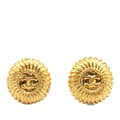 Miniatyrbilde 1 av 4: Pre-owned Chanel Gold Plated CC Round Clip On Earrings Gold