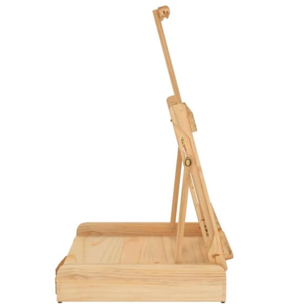 vidaXL Bordstaffli med låda 41,5x37x12 cm massiv furu