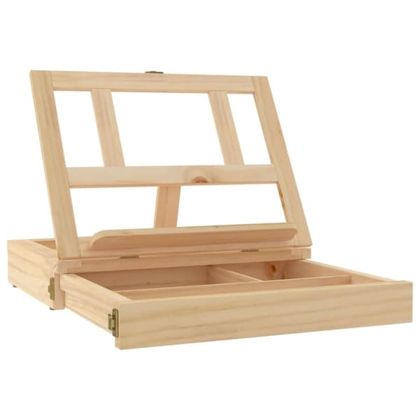 vidaXL Maalausteline pöydälle laatikolla 33,5x25,5x7 cm täysi mänty