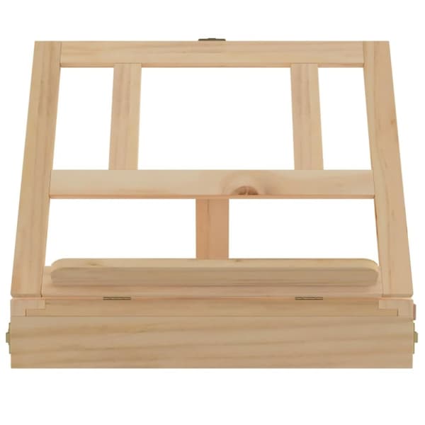 vidaXL Bordstaffli med låda 33,5x25,5x7 cm massiv furu