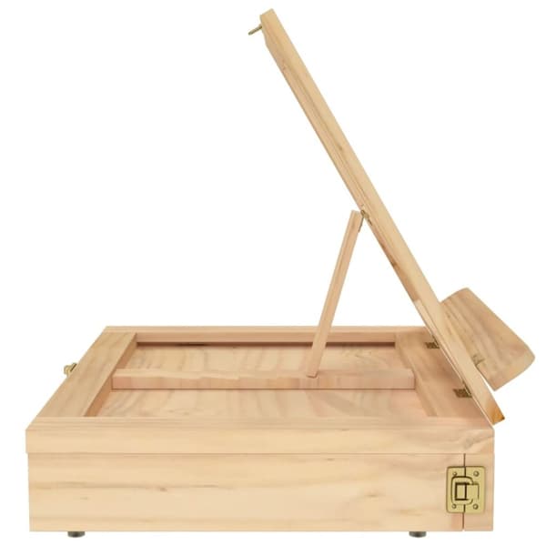 vidaXL Bordstaffli med låda 33,5x25,5x7 cm massiv furu