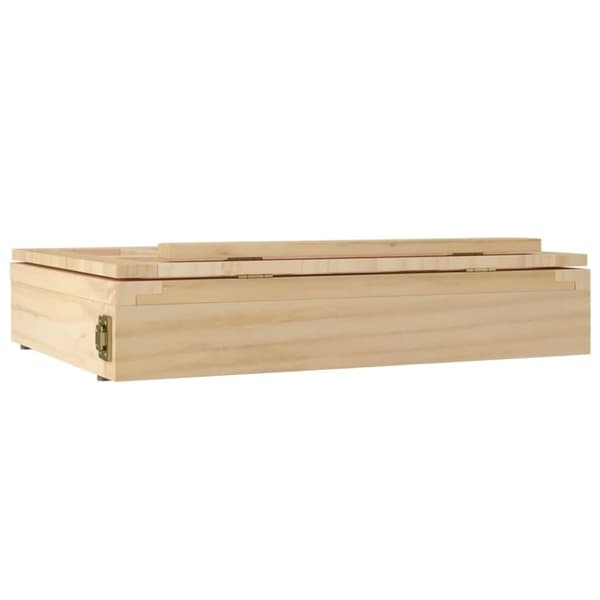 vidaXL Bordstaffli med låda 33,5x25,5x7 cm massiv furu