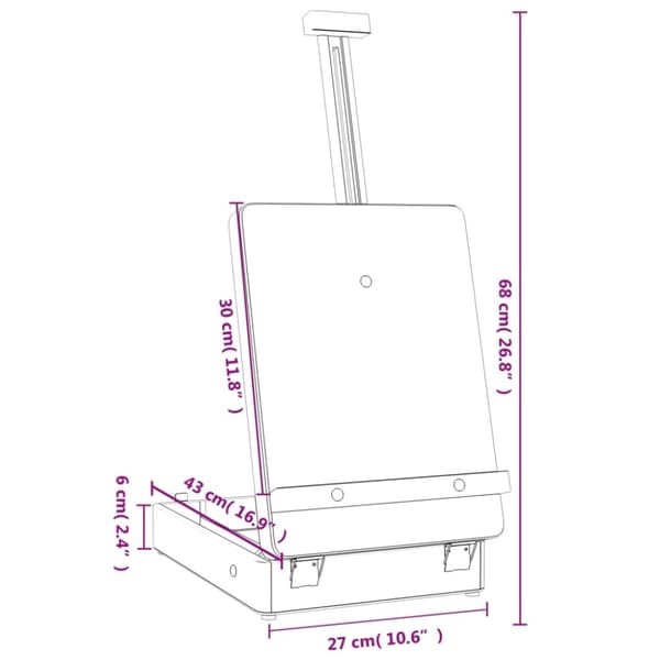 vidaXL Bordstaffeli 27x43x68 cm heltre furu