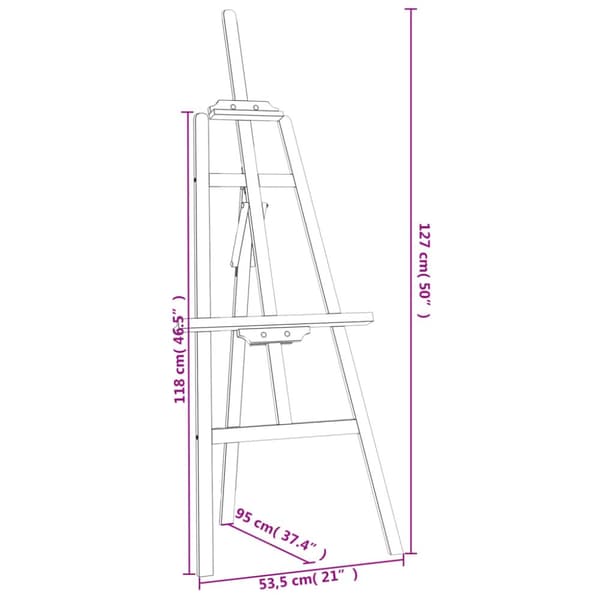 The Living Store staffeli 53,5x95x127 cm massivt fyrretræ -  Staffelier