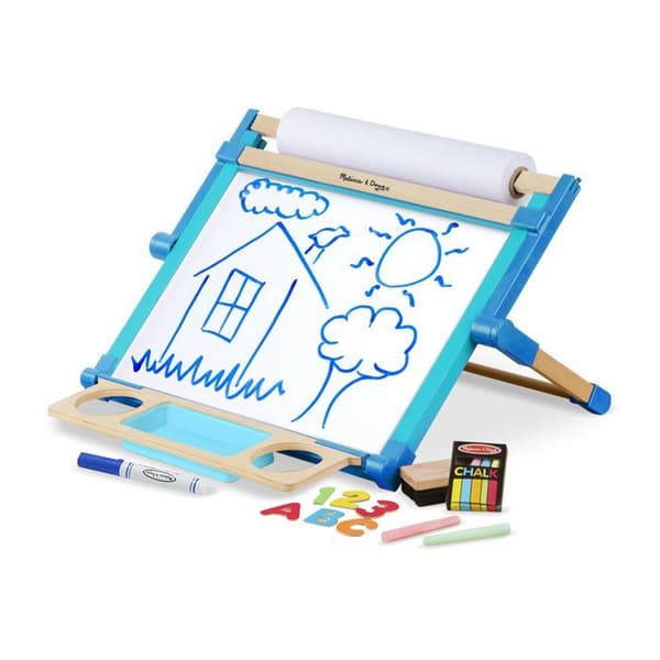 Bordstaffli - MELISSA & DOUG - Dubbel Sida - Robust Trä - 47 x 40 cm - Från 3 år
