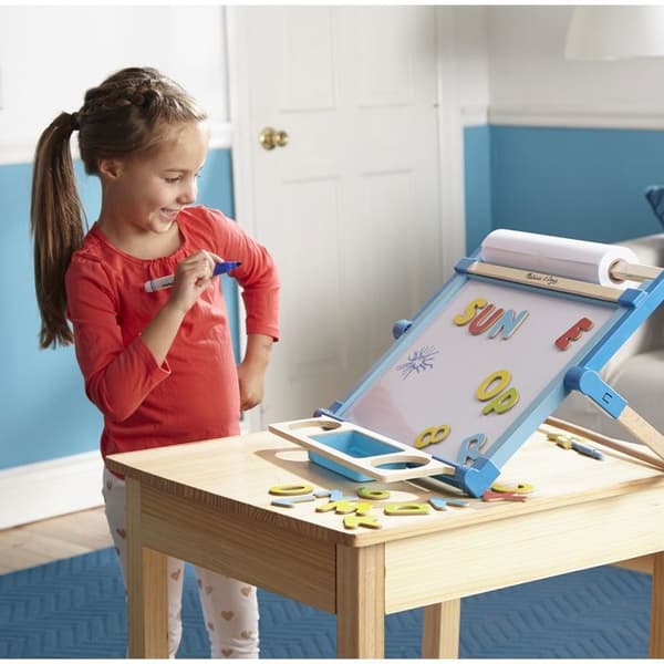 Bordstaffli - MELISSA &amp; DOUG - Dubbel Sida - Robust Trä - 47 x 40 cm - Från 3 år