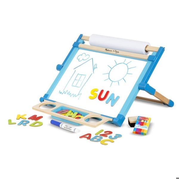 Bordstaffli - MELISSA & DOUG - Dubbel Sida - Robust Trä - 47 x 40 cm - Från 3 år