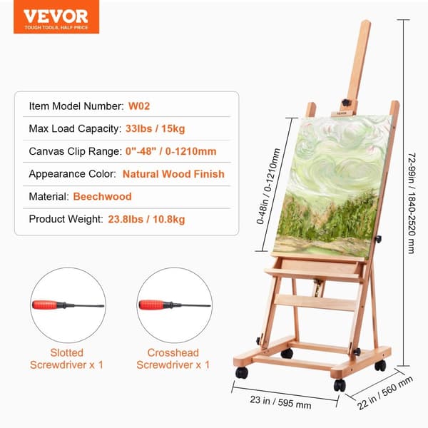 Studio H-Frame Staffli, Belastningskapacitet 15 kg, Höjdjusterbar 183-252 cm,120-140 cm W02