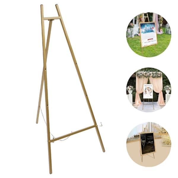 Guldbröllop Easel Ställning, Minimalistisk Design, Stålpipekonstruktion, 5 kg Lastkapacitet