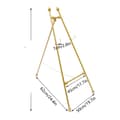 Miniatyrbillede 1 af 2: Metal Gulv Staffeli Stativ, Elegant Guld Design, Justerbare Kroge,Guld