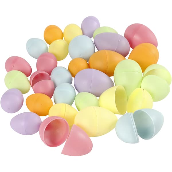 Plastägg Pastellfärger - H: 4,5+6 cm - 720 st