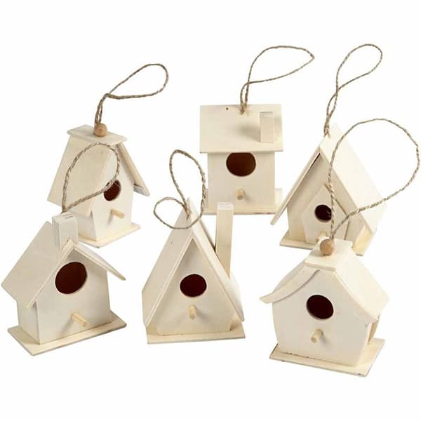 Fågelholkar mini - Poppel - H: 7 cm - 6 st
