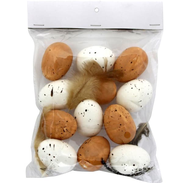 Påskpynt - Naturfärgade Ägg 5 cm - 12 st