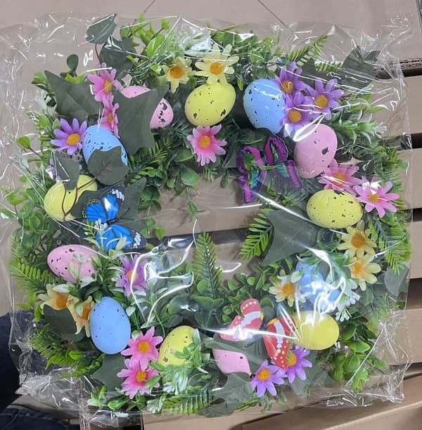 Påskkrans Dekorativ krans Påskäggkrans Kreativ påskdekoration Trädgård 40 cm