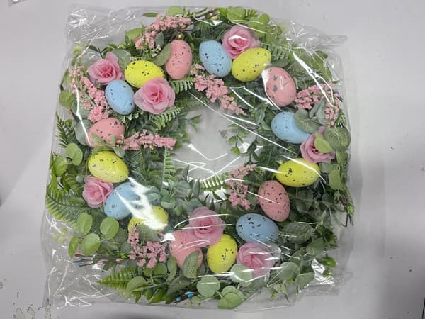 Påskkrans Dekorativ krans Påskäggkrans Kreativ påskdekoration Trädgård 40 cm