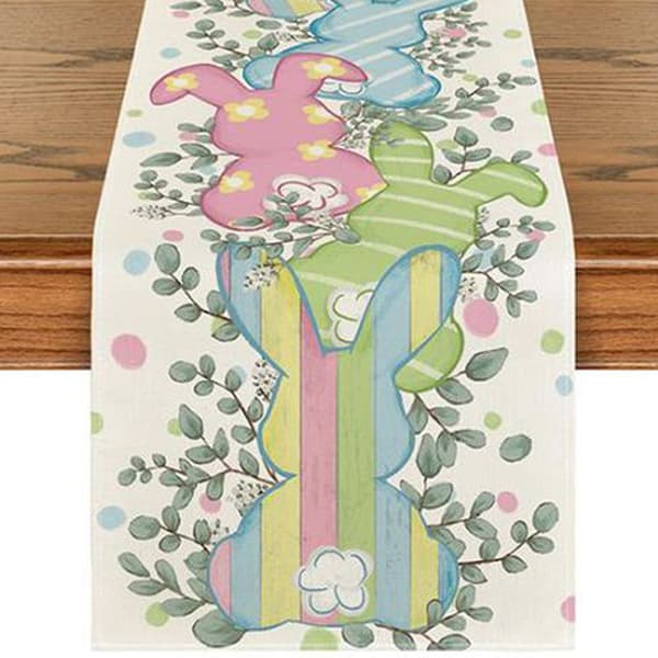 Bordduk Bordslöpare Tryckt kanin Påskkanin 33x183 cm