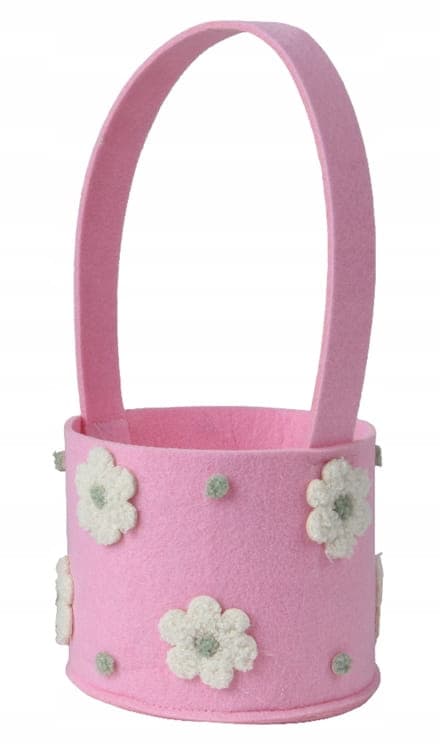 Filtkorg påsk 15x12cm Ljus påse rosa/grön