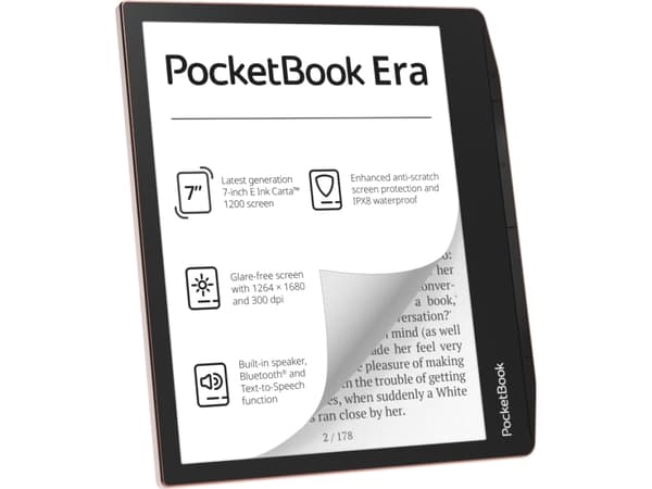PocketBook Era - eBook-leser - Linux 3.10.65 - 16 GB - 7" 16 grånivåer (4-bts) E Ink Carta (1264 x 1680) - berøringsskjerm - Bluetooth - stjernestøvs