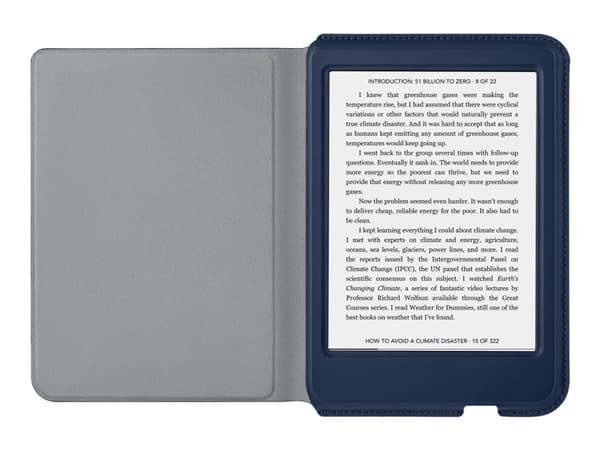 Kobo SleepCover - Lommebok for eBook-leser - mørkeblått hav - for Kobo Clara 2E