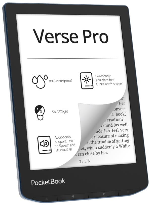 PocketBook Verse Pro e-book reader Touchscreen 16 GB Wi-Fi Black, Blue Sort, Blå