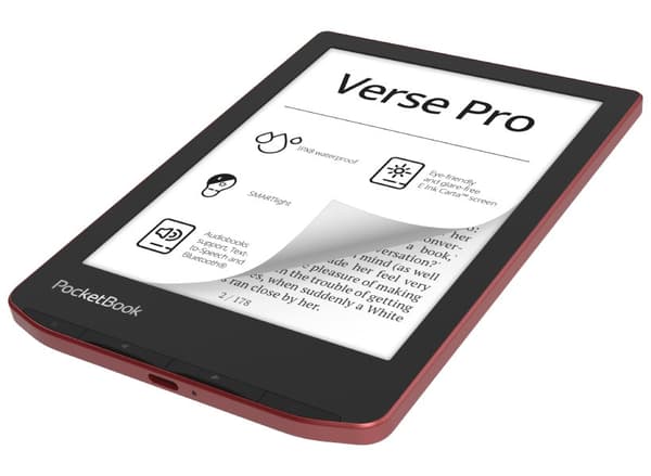 PocketBook e-reader Verse Pro 6" 16GB, passion red Sort, Rød