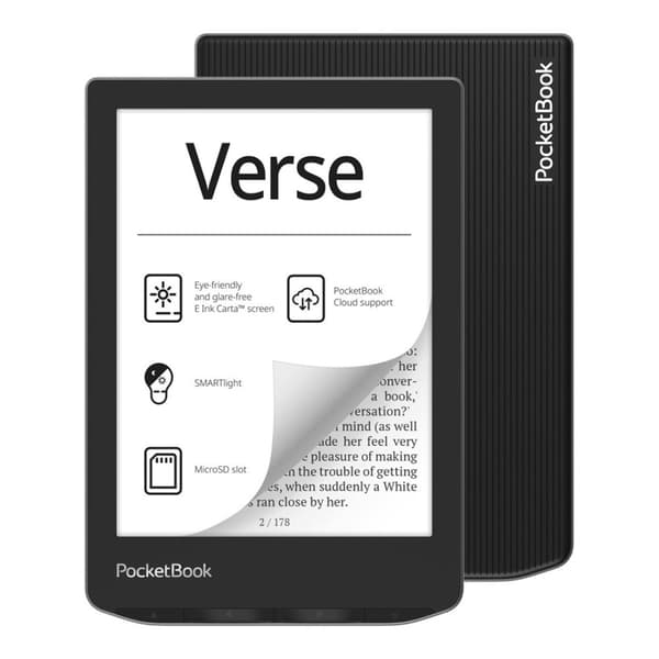 PocketBook Verse (629) -lukija harmaa musta, Hopea