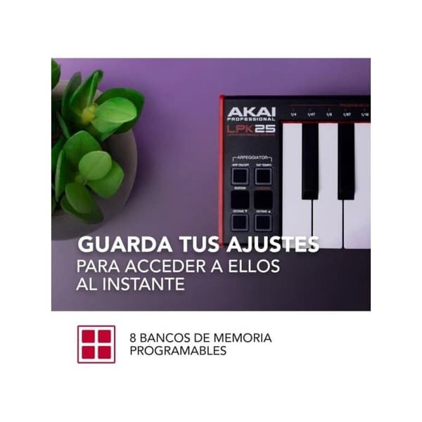 Tangentbord Mästare - Akai - LPK25 Mk2 - 25 Mini-Tangenter - USB - Inbyggd Arpeggiator