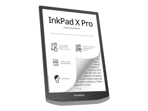 PocketBook InkPad X Pro - eBook-leser - Android 8.1 (Oreo) - 32 GB - 10.3" monokrom E Ink Mobius (1872 x 1404) - berøringsskjerm - Bluetooth, Wi-Fi,