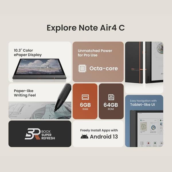 Boox Note Air 4 C e-läsplatta - ny