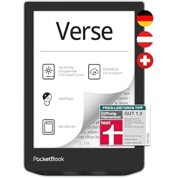 E-läsare - PocketBook - Vers - 8 GB - WiFi - Pekskärm