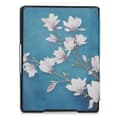 Miniatyrbild 3 av 4: kwmobile eReader-fodral kompatibel med Kobo Aura H2O Edition 1 - fodral med magnetisk flik i konstläder - magnolior taupe-vit-