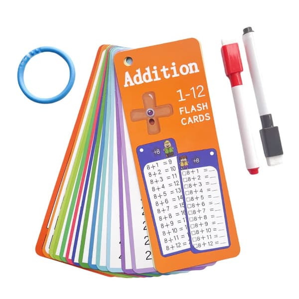 Lollanda Mattekort för addition, subtraktion, multiplikation och division 0-12 – Inklusive 2 whiteboardpennor för interaktivt lärande
