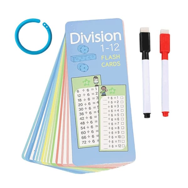 Lollanda Mattekort för addition, subtraktion, multiplikation och division 0-12 – Inklusive 2 whiteboardpennor för interaktivt lärande