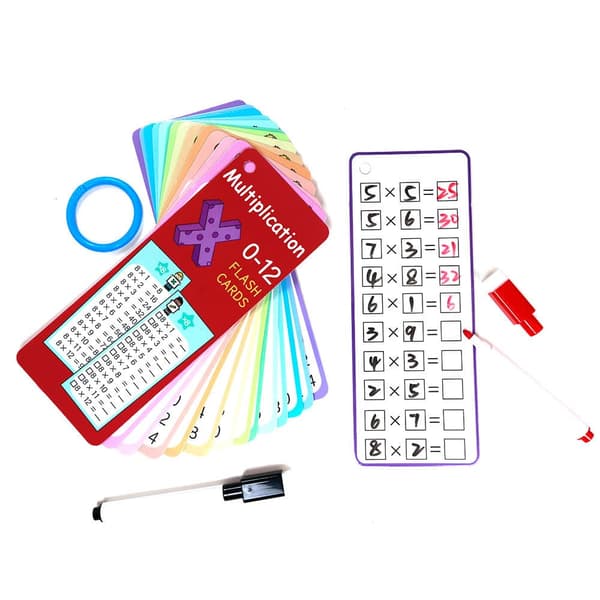 Moorle Lær at tælle med matematikkort 0-12 – Addition, Subtraktion, Multiplikation og Division ved hjælp af 2 whiteboardpenne