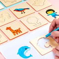 Miniatyrbild 8 av 10: OBOSOE trä målning mall uppsättning Doodle leksak kit för pojkar och flickor hålig Carving ritning verktyg för förskola och grundskola