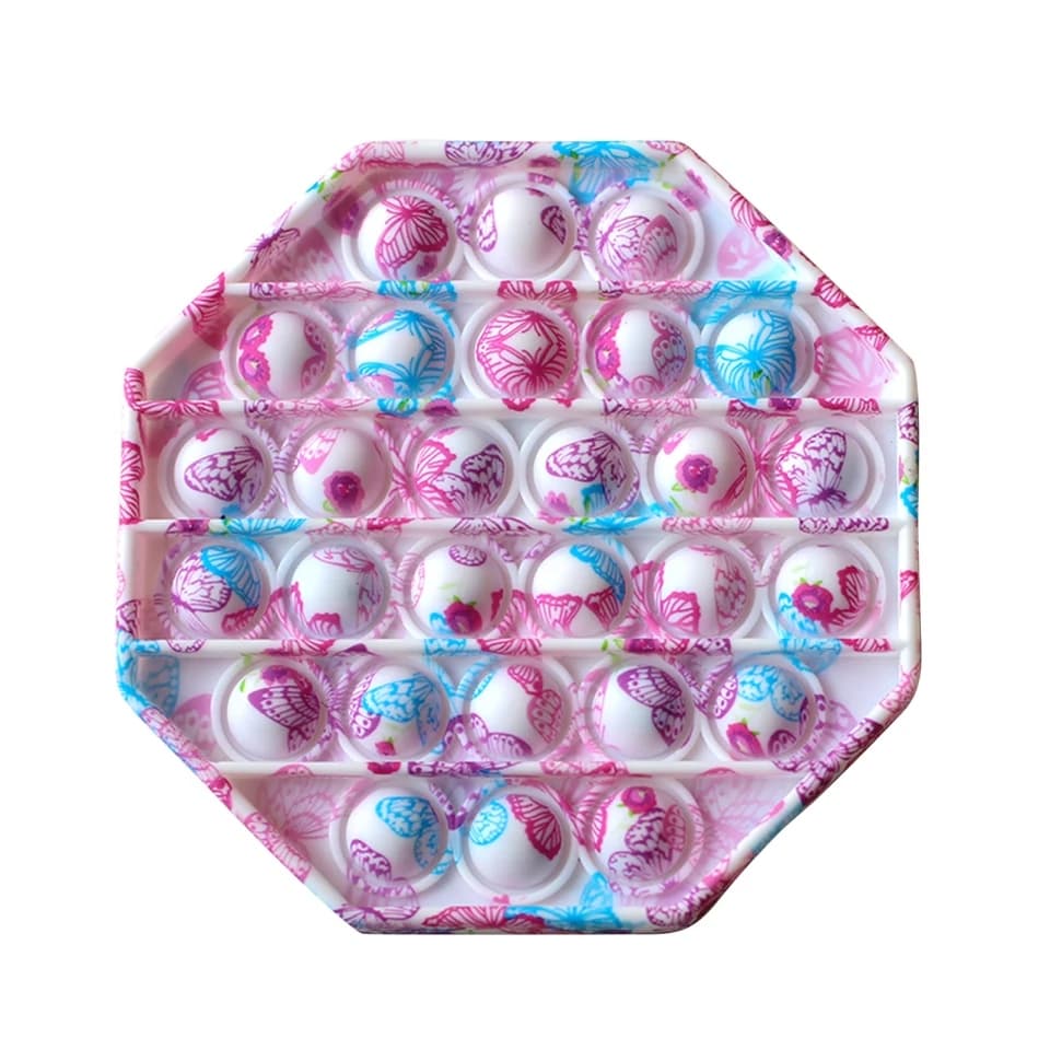 NYHET 2021, MOSAIC POP IT, Fidget Toy, blå, vit, Lila, Rosa, röd