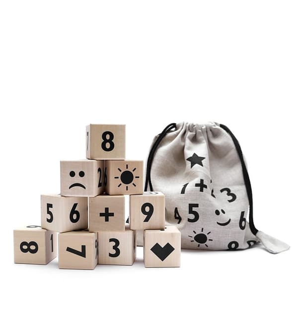 Ooh Noo - Wooden Math Blocks, black (40MB1801)